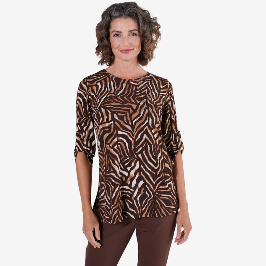 Image 133883_ANP.jpg, Product 133-883 / Price $49.99, Mr. Max Printed Brazil Knit Tunic with Tab and Side Slit Detail from Mr. Max on TSC.ca's Fashion department