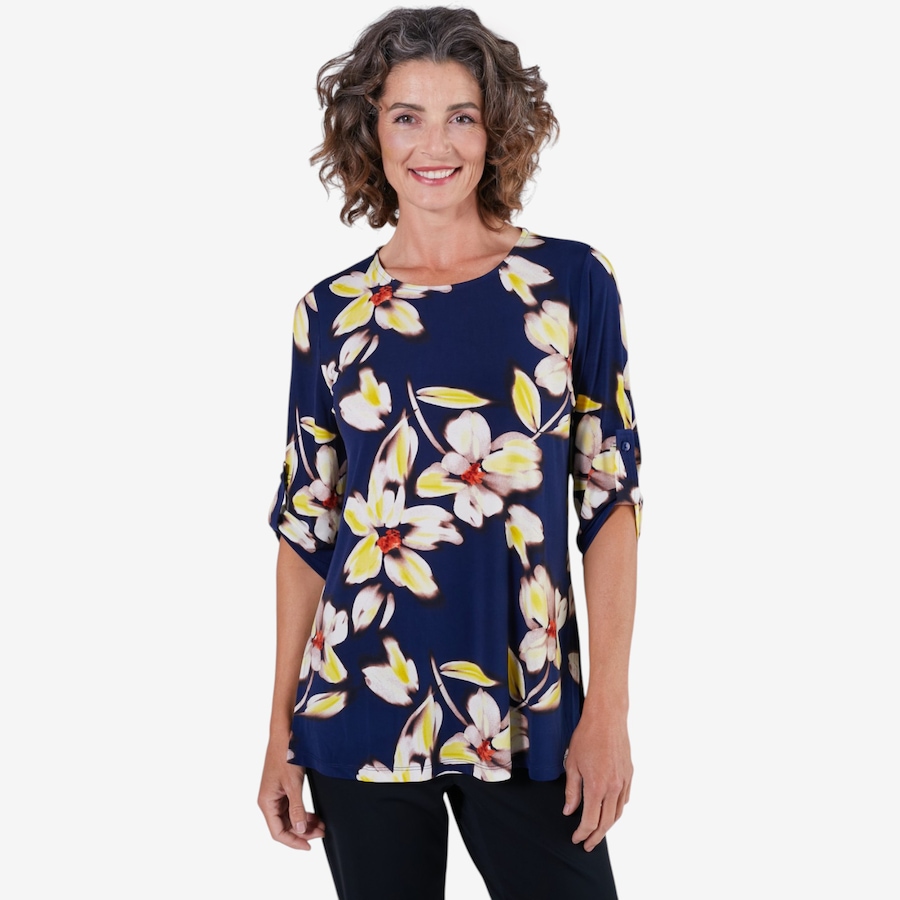 Image 133883_NVM.jpg, Product 133-883 / Price $49.99, Mr. Max Printed Brazil Knit Tunic with Tab and Side Slit Detail from Mr. Max on TSC.ca's Fashion department