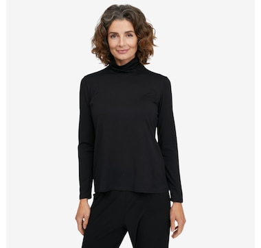 Mr. Max Ultra Modal Signature Mockneck Top with Shirring Detail