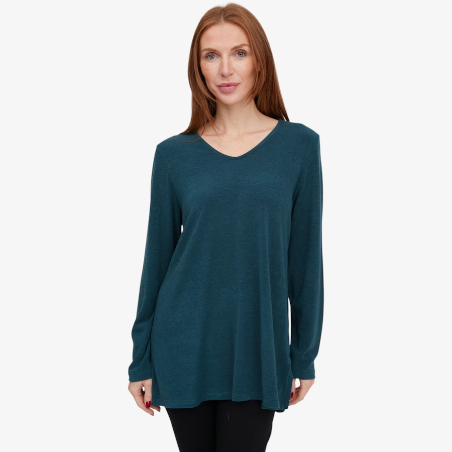 Image 133902_DTEAL.jpg, Product 133-902 / Price $49.99, Mr. Max Super Soft V Neck Cloud Knit Kimberly Top from Mr. Max on TSC.ca's Fashion department