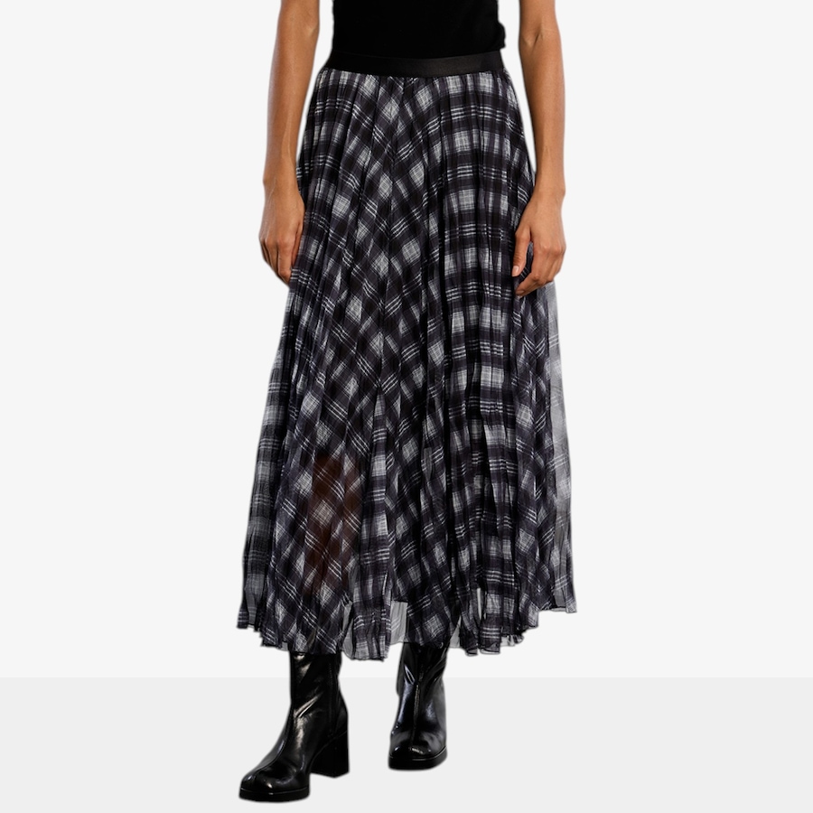 Image 134101_BLK.jpg, Product 134-101 / Price $108.00, Molly Bracken Plaid Maxi Skirt from Molly Bracken on TSC.ca's Fashion department