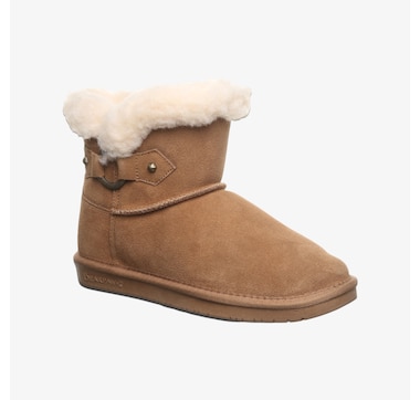 Bearpaw Wren Short Boot with Faux Fur Trim