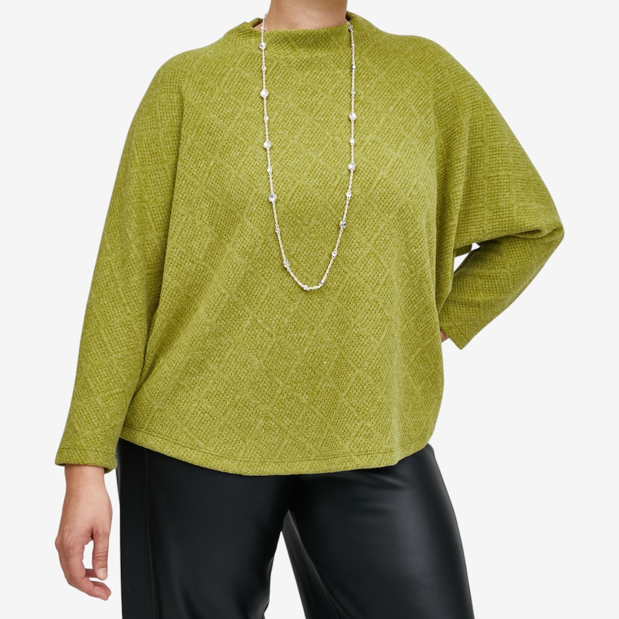 Image 134227_DKCN.jpg, Product 134-227 / Price $54.99, Kim & Co. Soft Diamond Knit Relaxed High Neck Top from Kim & Co. on TSC.ca's Fashion department