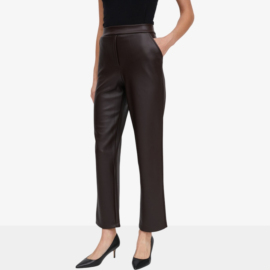 Image 134232_BLK.jpg, Product 134-232 / Price $89.99, Kim & Co. Stretch Leather Look Krissy Narrow Leg Pant from Kim & Co. on TSC.ca's Fashion department