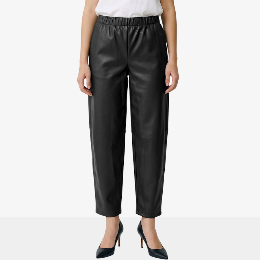 Image 134234_BLK.jpg, Product 134-234 / Price $89.99, Kim & Co. Stretch Leather Look Barrel Ankle Length Pant from Kim & Co. on TSC.ca's Fashion department