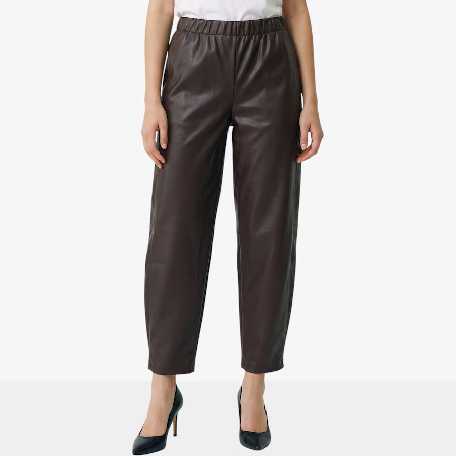 Image 134234_COF.jpg, Product 134-234 / Price $89.99, Kim & Co. Stretch Leather Look Barrel Ankle Length Pant from Kim & Co. on TSC.ca's Fashion department