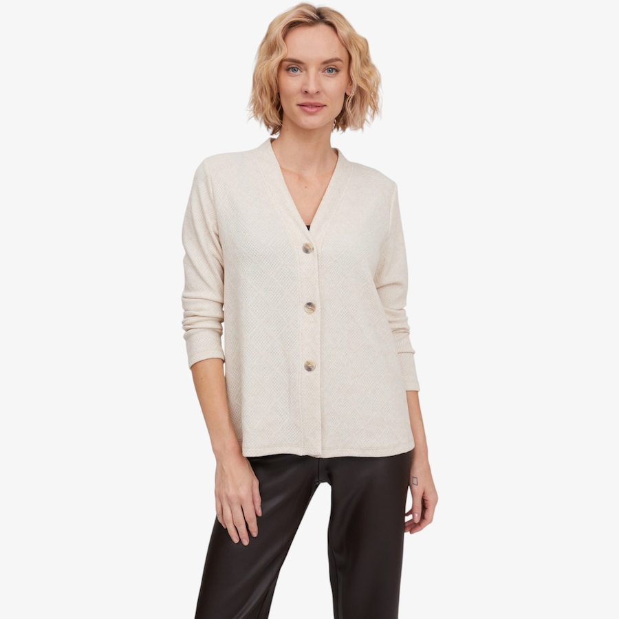 Image 134235_WH.jpg, Product 134-235 / Price $79.99, Kim & Co. Soft Diamond Knit Button Front Long Sleeve Cardigan from Kim & Co. on TSC.ca's Fashion department