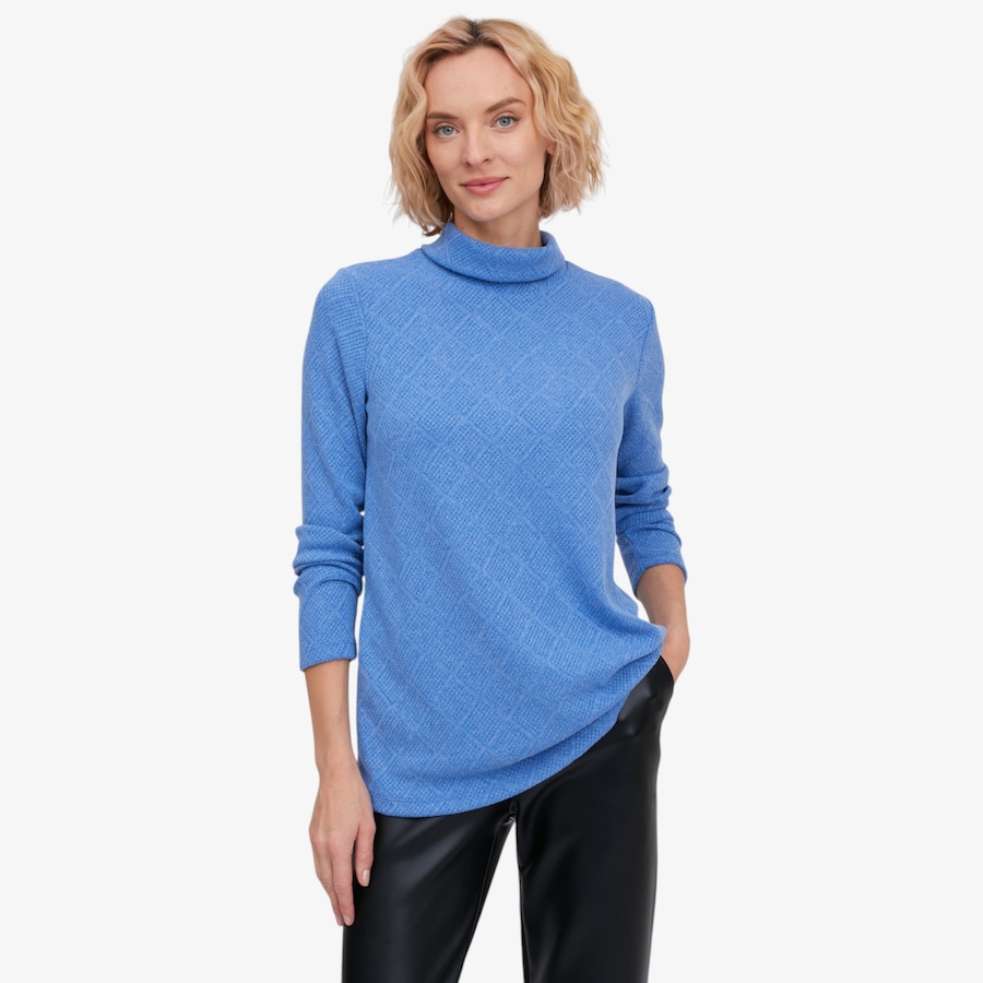 Image 134240_PYBLU.jpg, Product 134-240 / Price $69.99, Kim & Co. Soft Diamond Knit Long Sleeve Turtle Neck from Kim & Co. on TSC.ca's Fashion department
