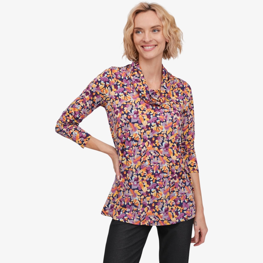Image 134254_MTICO.jpg, Product 134-254 / Price $69.99, Kim & Co. Printed Brushed Venechia Cowl Neck Long Sleeve Tunic from Kim & Co. on TSC.ca's Fashion department