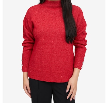 C Wonder Funnel Neck Sweater with Mini Sequins