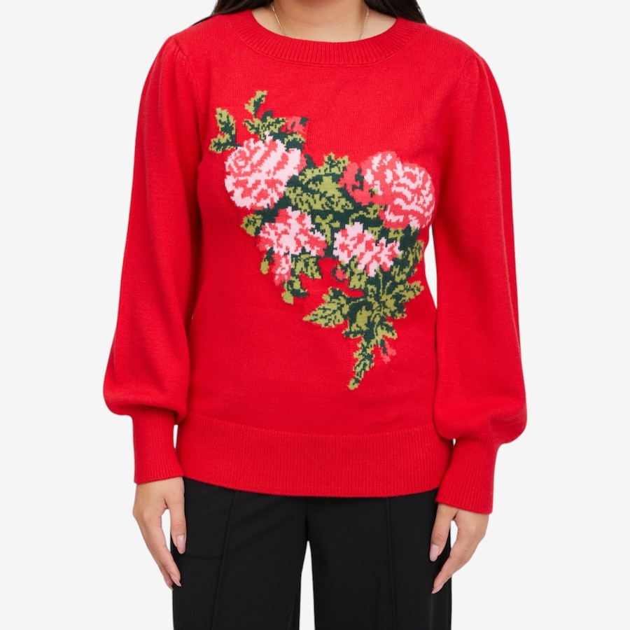 Image 134267_CHY.jpg, Product 134-267 / Price $84.99, C Wonder Floral Intarsia Puff Sleeve Sweater from C. Wonder on TSC.ca's Fashion department