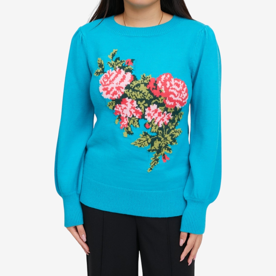 Image 134267_TLE.jpg, Product 134-267 / Price $84.99, C Wonder Floral Intarsia Puff Sleeve Sweater from C. Wonder on TSC.ca's Fashion department