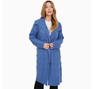 Tower Hill Textured Long Cardigan with Buttons