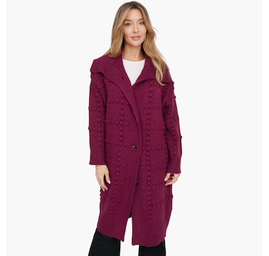 Tower Hill Textured Long Cardigan with Buttons