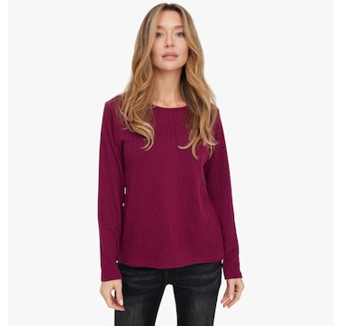 Tower Hill Textured Knit Long Sleeve Top
