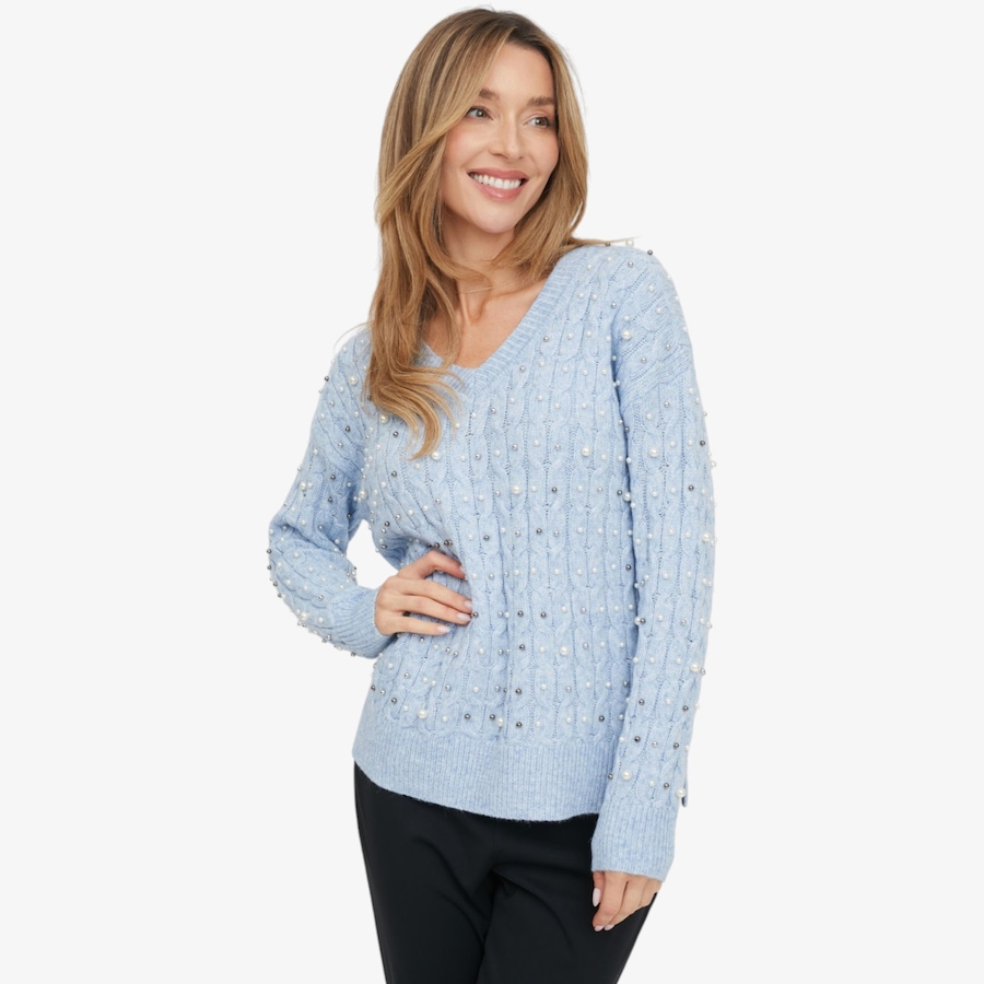 Image 134279_BLU.jpg, Product 134-279 / Price $69.99, Tower Hill V-Neck Beaded Sweater from Tower Hill on TSC.ca's Fashion department