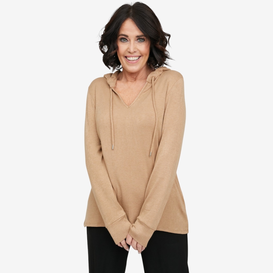 Image 134292_CML.jpg, Product 134-292 / Price $59.99, Carrie O Luxe Soft Cashmere Feel Michelle Hoodie from Carrie O on TSC.ca's Fashion department