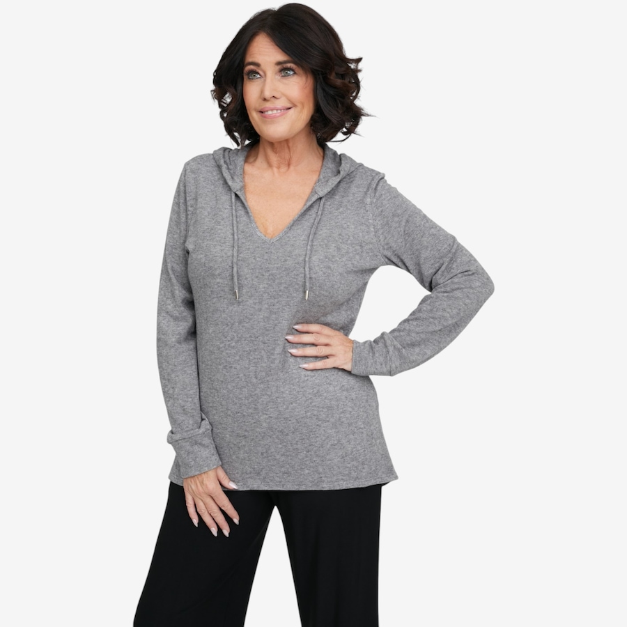 Image 134292_GRY.jpg, Product 134-292 / Price $59.99, Carrie O Luxe Soft Cashmere Feel Michelle Hoodie from Carrie O on TSC.ca's Fashion department
