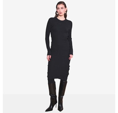 Hilary MacMillan Popcorn Long Sleeve Ruched Dress