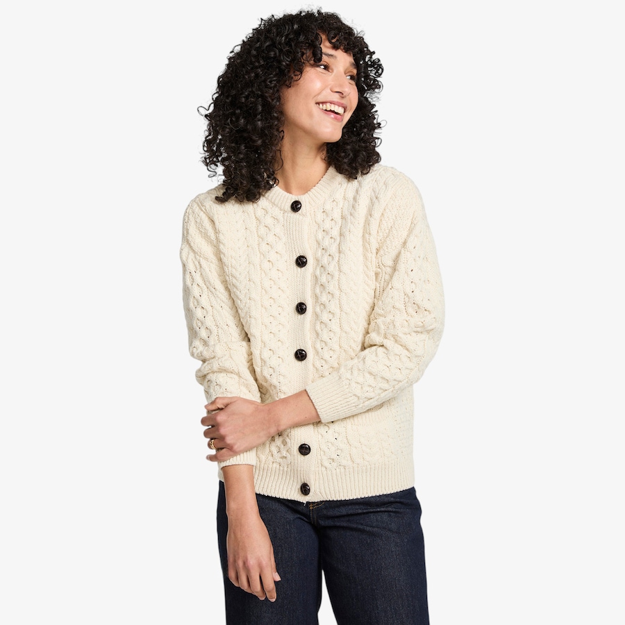 Image 134689_WHT.jpg, Product 134-689 / Price $150.00, Aran Woollen Mills Lumber Cardigan from Aran Woollen Mills on TSC.ca's Fashion department