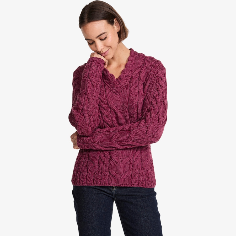 Image 134690_ALTMORE1.jpg, Product 134-690 / Price $160.00, Aran Woollen Mills Fitted V-Neck Sweater from Aran Woollen Mills on TSC.ca's Fashion department