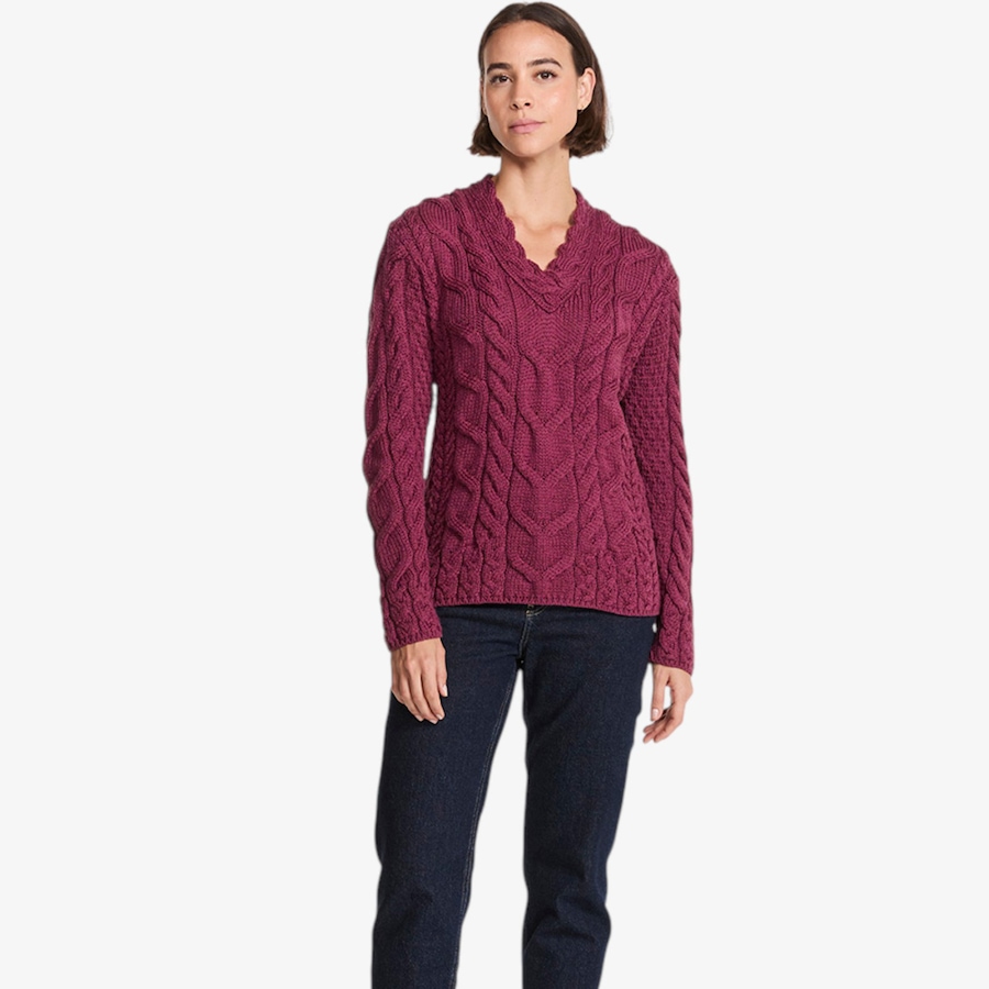 Image 134690_ALTMORE6.jpg, Product 134-690 / Price $160.00, Aran Woollen Mills Fitted V-Neck Sweater from Aran Woollen Mills on TSC.ca's Fashion department
