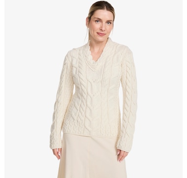 Aran Woollen Mills Fitted V-Neck Sweater