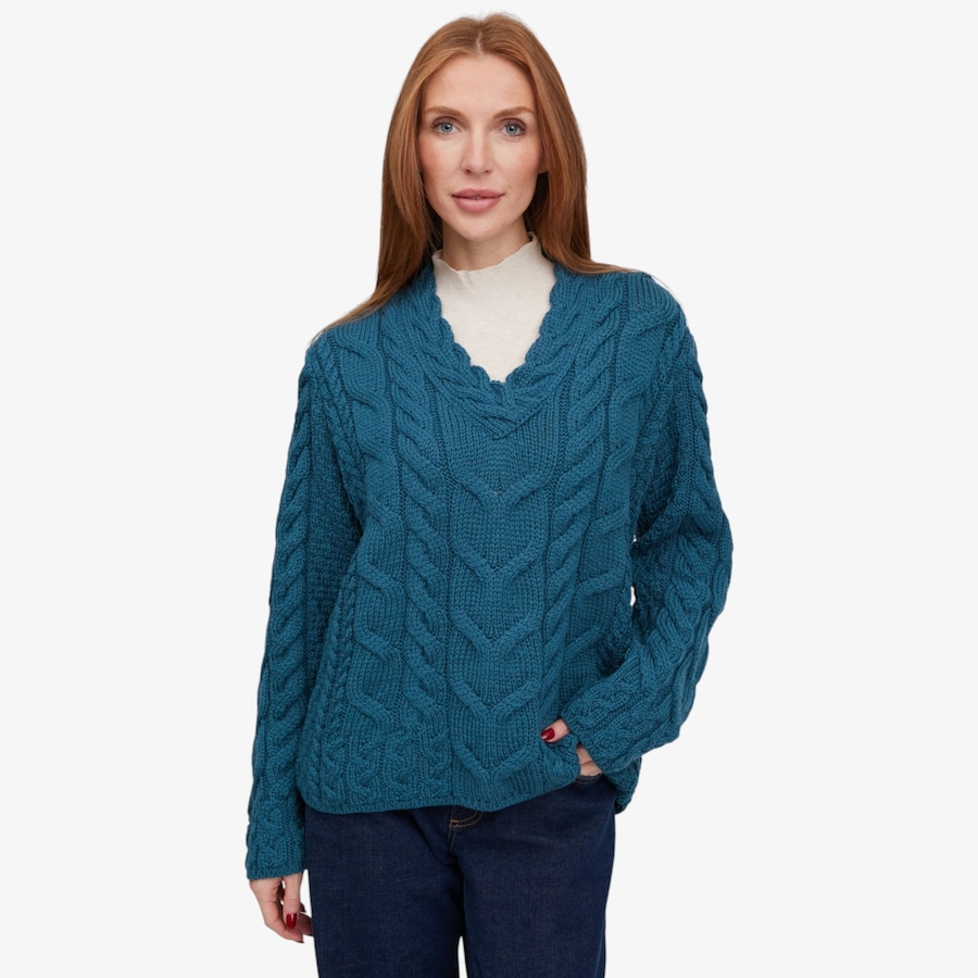 Image 134690_IRSEA.jpg, Product 134-690 / Price $160.00, Aran Woollen Mills Fitted V-Neck Sweater from Aran Woollen Mills on TSC.ca's Fashion department