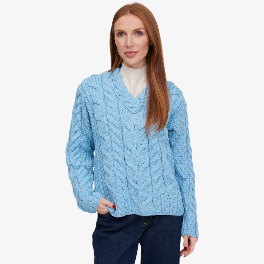 Image 134690_SKB.jpg, Product 134-690 / Price $160.00, Aran Woollen Mills Fitted V-Neck Sweater from Aran Woollen Mills on TSC.ca's Fashion department