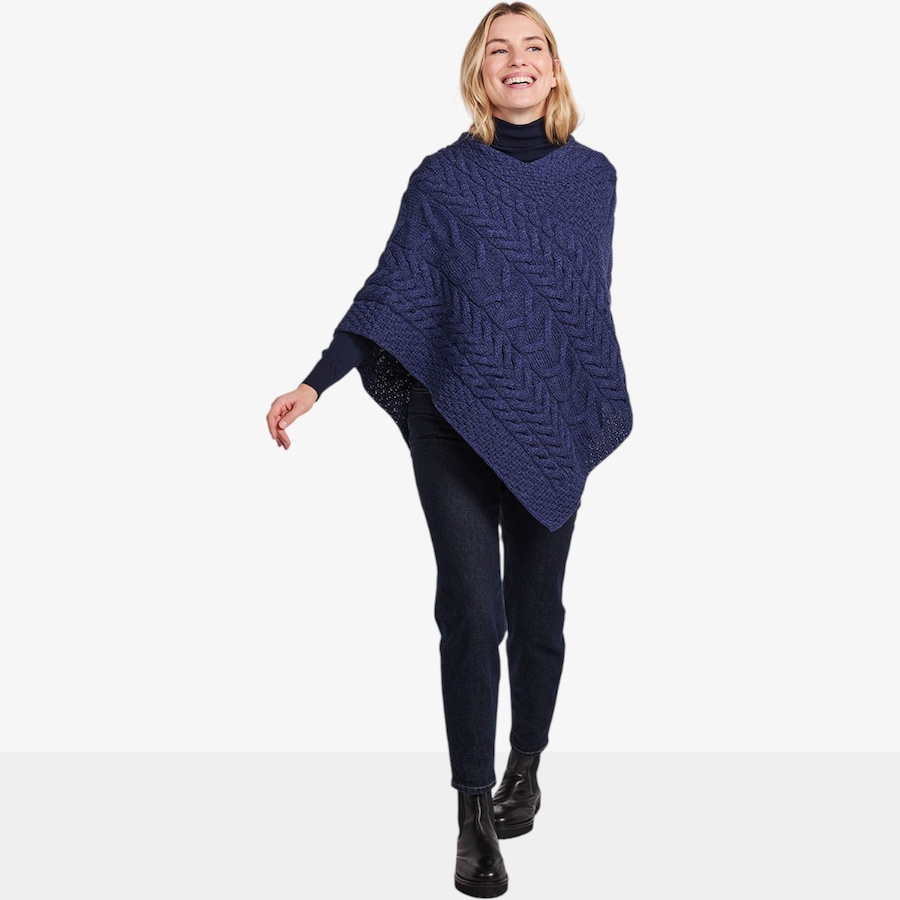 Image 134692_ALTMORE5.jpg, Product 134-692 / Price $135.00, Aran Woollen Mills Triangular Poncho from Aran Woollen Mills on TSC.ca's Fashion department