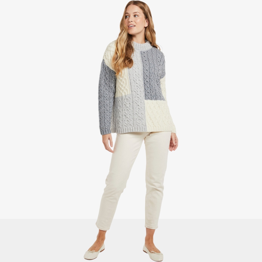 Image 134693_ALTMORE1.jpg, Product 134-693 / Price $210.00, Aran Woollen Mills Patchwork Sweater from Aran Woollen Mills on TSC.ca's Fashion department