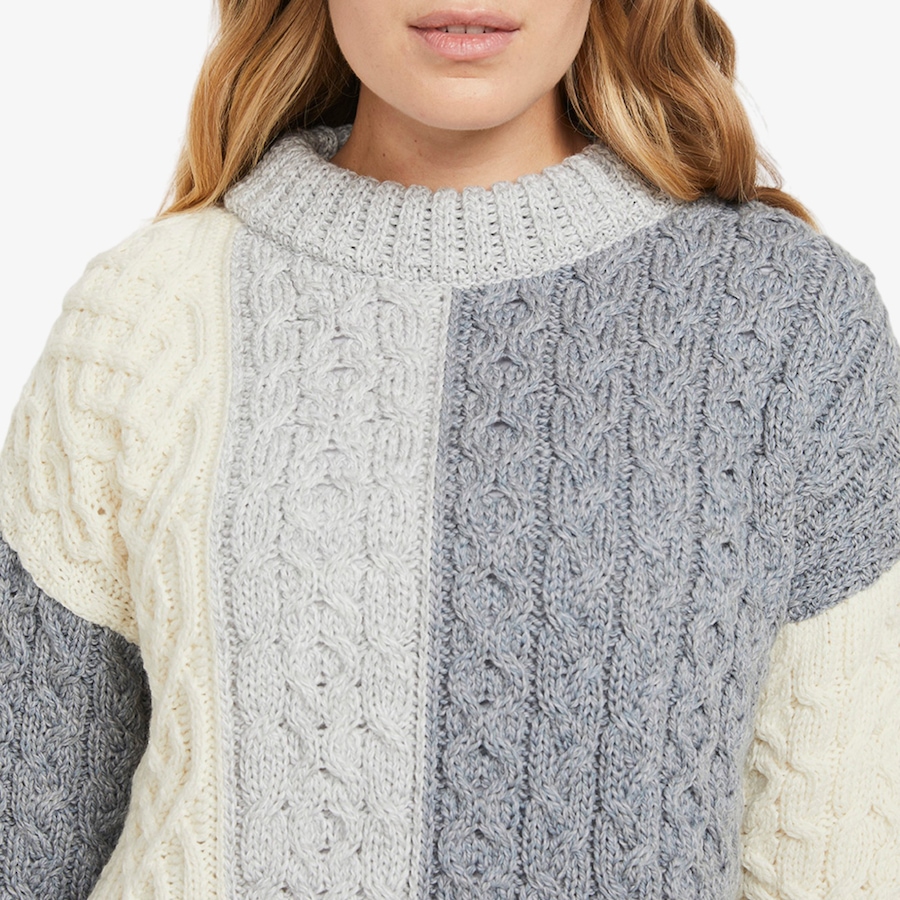 Image 134693_ALTMORE2.jpg, Product 134-693 / Price $210.00, Aran Woollen Mills Patchwork Sweater from Aran Woollen Mills on TSC.ca's Fashion department