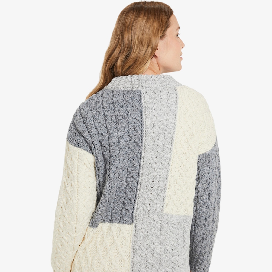 Image 134693_ALTMORE3.jpg, Product 134-693 / Price $210.00, Aran Woollen Mills Patchwork Sweater from Aran Woollen Mills on TSC.ca's Fashion department