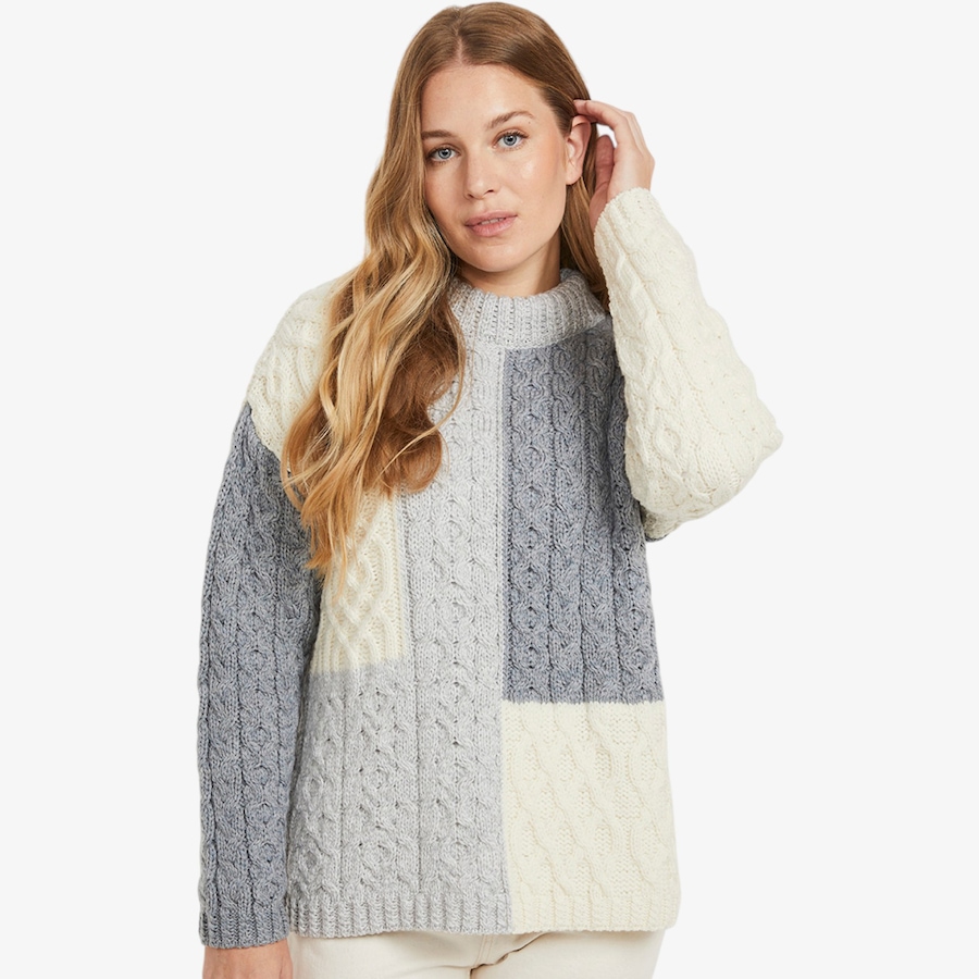 Image 134693_MTI.jpg, Product 134-693 / Price $210.00, Aran Woollen Mills Patchwork Sweater from Aran Woollen Mills on TSC.ca's Fashion department