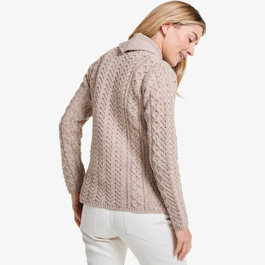 Image 134705_ALTMORE4.jpg, Product 134-705 / Price $160.00, Aran Woollen Mills Shawl Collar Aran Cardigan from Aran Woollen Mills on TSC.ca's Fashion department
