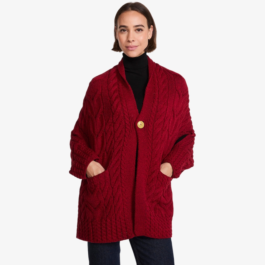 Image 134711_RIHRD.jpg, Product 134-711 / Price $150.00, Aran Woollen Mills Wrap Cardigan from Aran Woollen Mills on TSC.ca's Fashion department