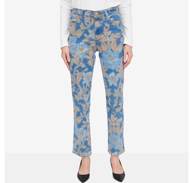Diane Gilman New Classic Stretch Printed 5-Pocket Straight Leg Jean