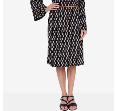 Marallis Printed Brazil Knit Knee Length Skirt