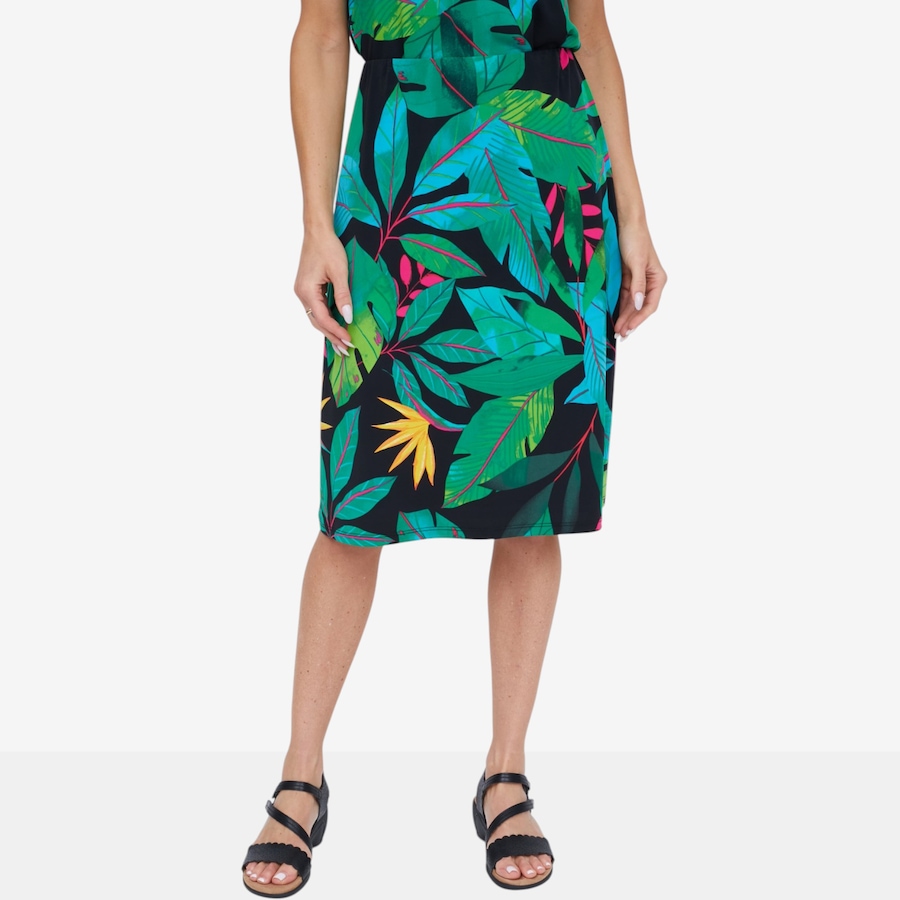 Image 135587_GRNLF.jpg, Product 135-587 / Price $54.99, Marallis Printed Brazil Knit Knee Length Skirt from Marallis on TSC.ca's Fashion department