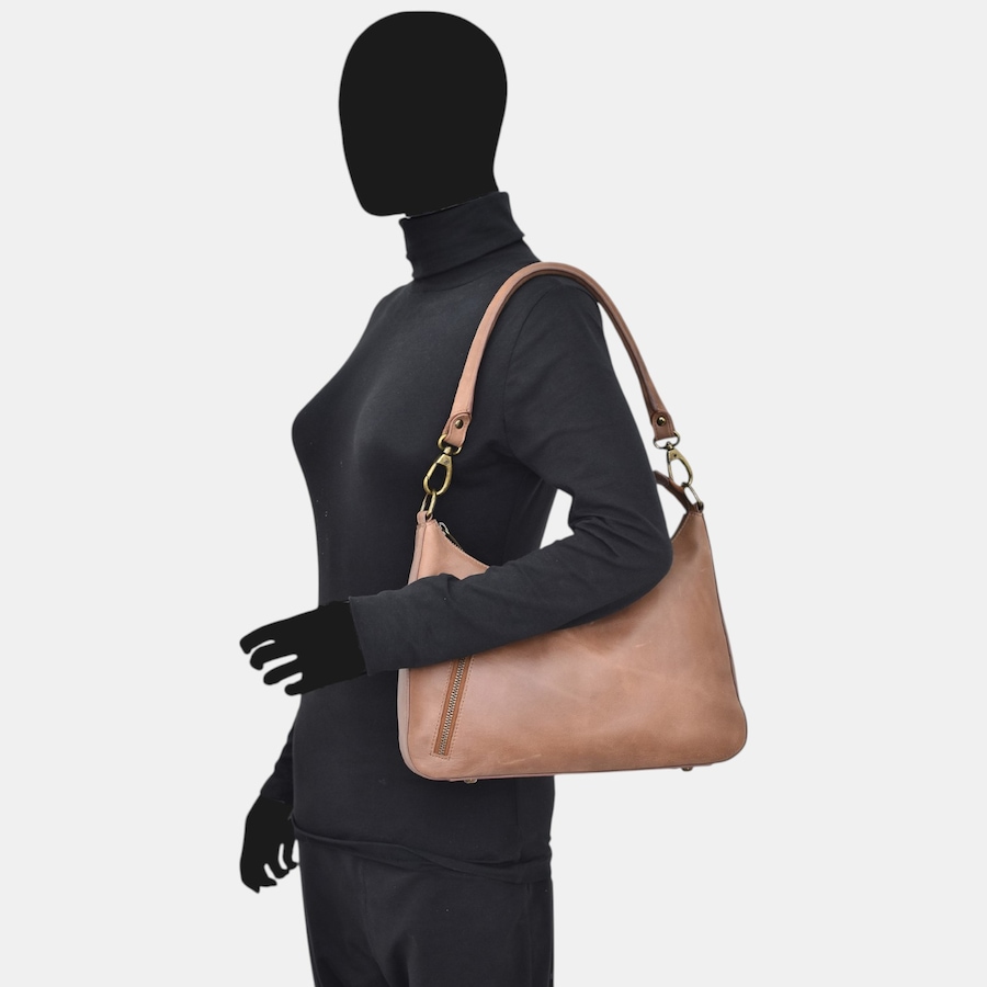 Image 135653_ALTMORE10.jpg, Product 135-653 / Price $250.00, Anuschka Heritage Leather Large Top Zip Hobo from Anuschka Handbags  on TSC.ca's Fashion department
