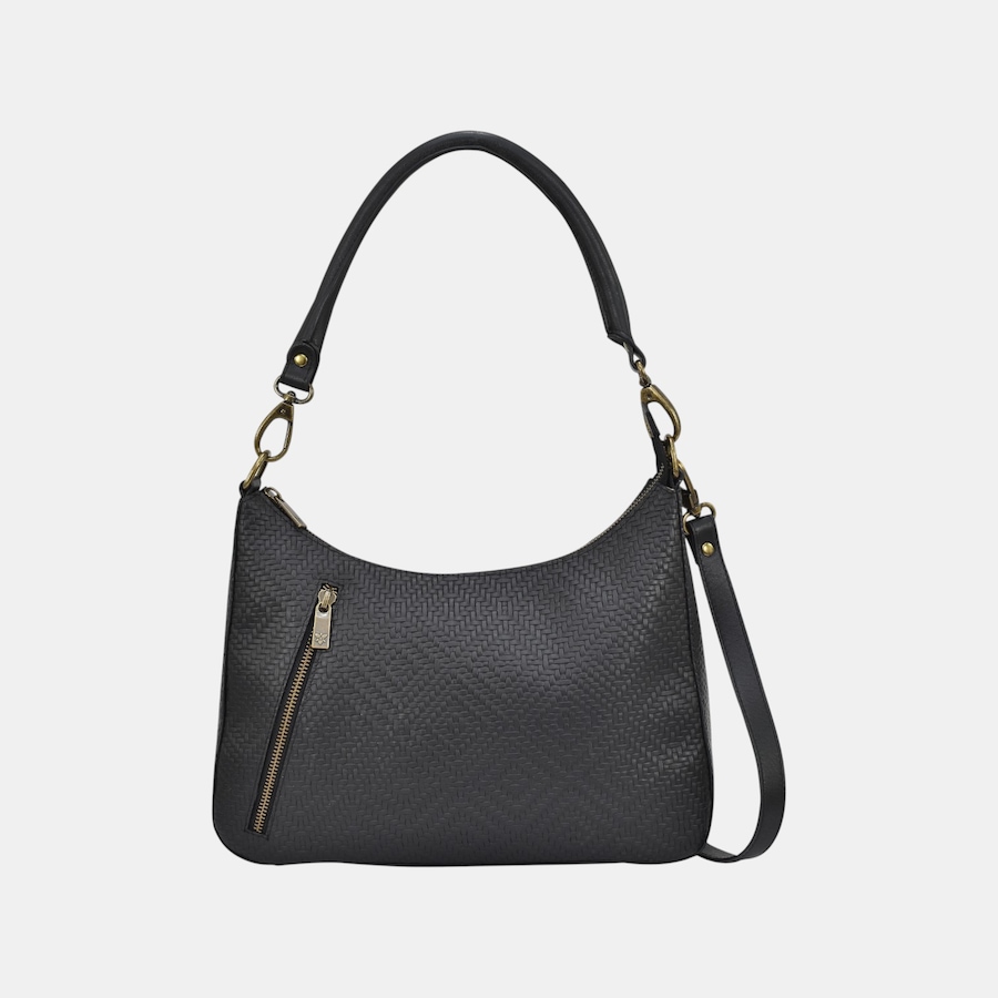 Image 135653_EMBLK.jpg, Product 135-653 / Price $250.00, Anuschka Heritage Leather Large Top Zip Hobo from Anuschka Handbags  on TSC.ca's Fashion department