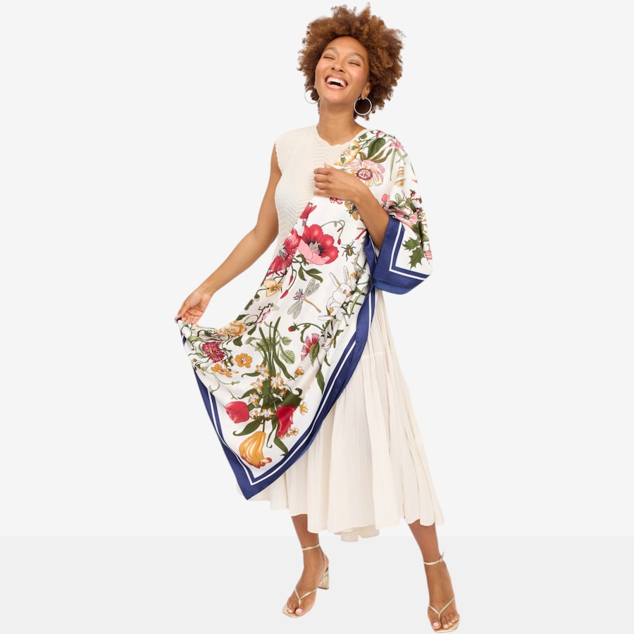 Image 135757_NVF.jpg, Product 135-757 / Price $90.00, Brian Bailey Floral Printed Square Scarf from Brian Bailey on TSC.ca's Fashion department