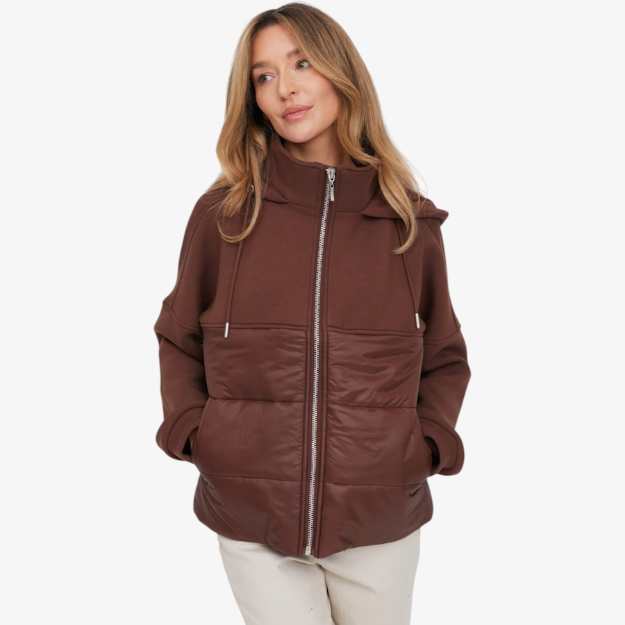 Image 135953_COC.jpg, Product 135-953 / Price $129.90, Wynne Layers Mixed Media Scuba Puffer Coat from Wynnelayers on TSC.ca's Fashion department