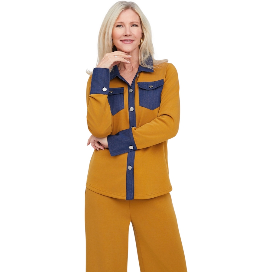 Image 136099_CML.jpg, Product 136-099 / Price $119.99, Brian Bailey Marina Knit Shirt with Denim Accents from Brian Bailey on TSC.ca's Fashion department