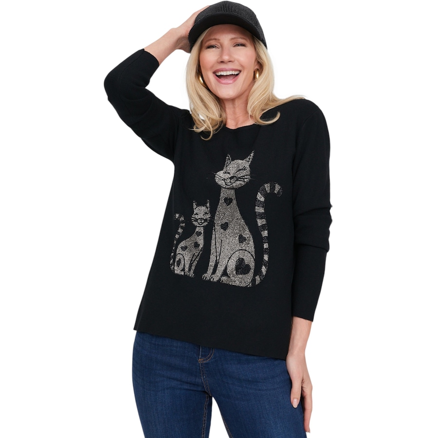 Image 136115_BLK.jpg, Product 136-115 / Price $79.99, Brian Bailey MZ Kitty Scoop Neck Sweater from Brian Bailey on TSC.ca's Fashion department