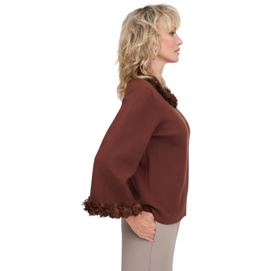 Image 136117_ALTMORE1.jpg, Product 136-117 / Price $99.99, Brian Bailey Martina Knit Sweater with Chiffon Petal Trim from Brian Bailey on TSC.ca's Fashion department