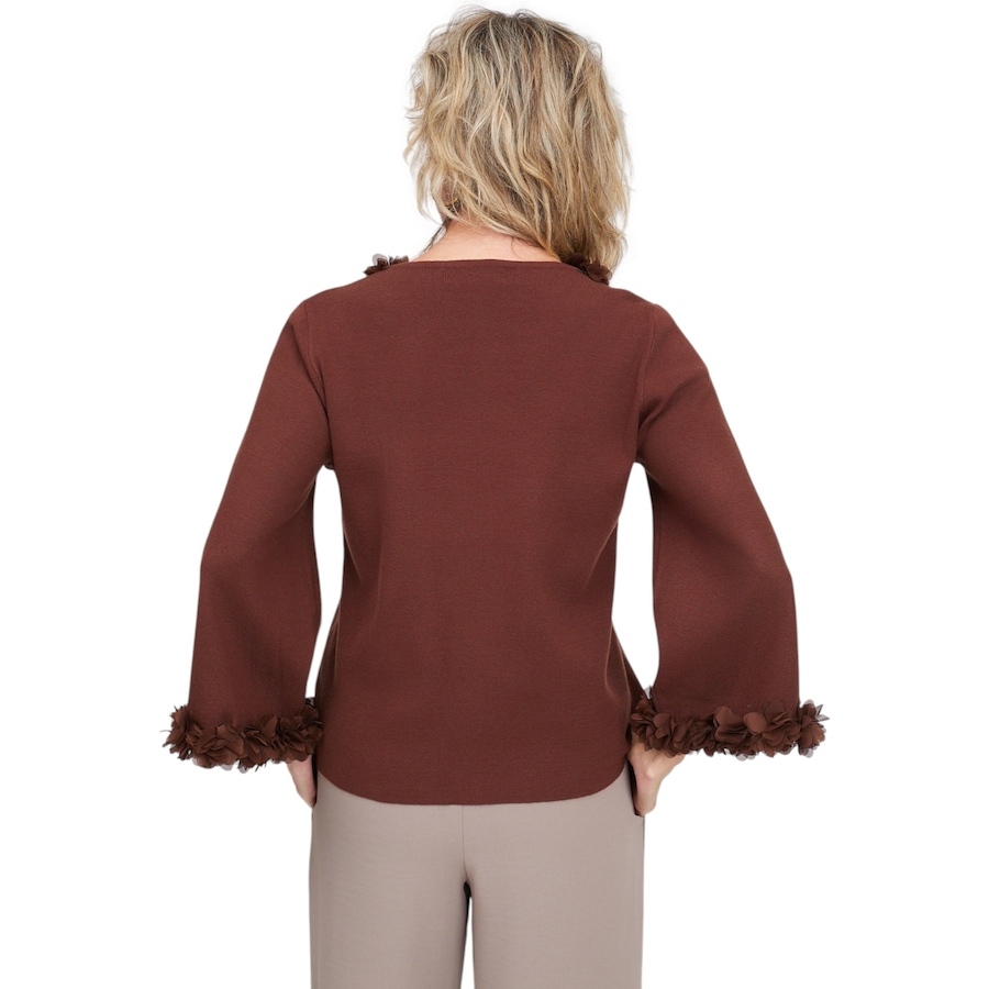 Image 136117_ALTMORE2.jpg, Product 136-117 / Price $99.99, Brian Bailey Martina Knit Sweater with Chiffon Petal Trim from Brian Bailey on TSC.ca's Fashion department
