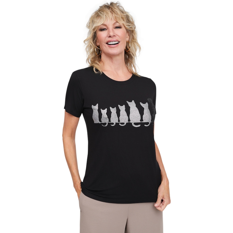 Image 136128_BLK.jpg, Product 136-128 / Price $89.99, Brian Bailey Cats and Dogs Embellished Tee from Brian Bailey on TSC.ca's Fashion department