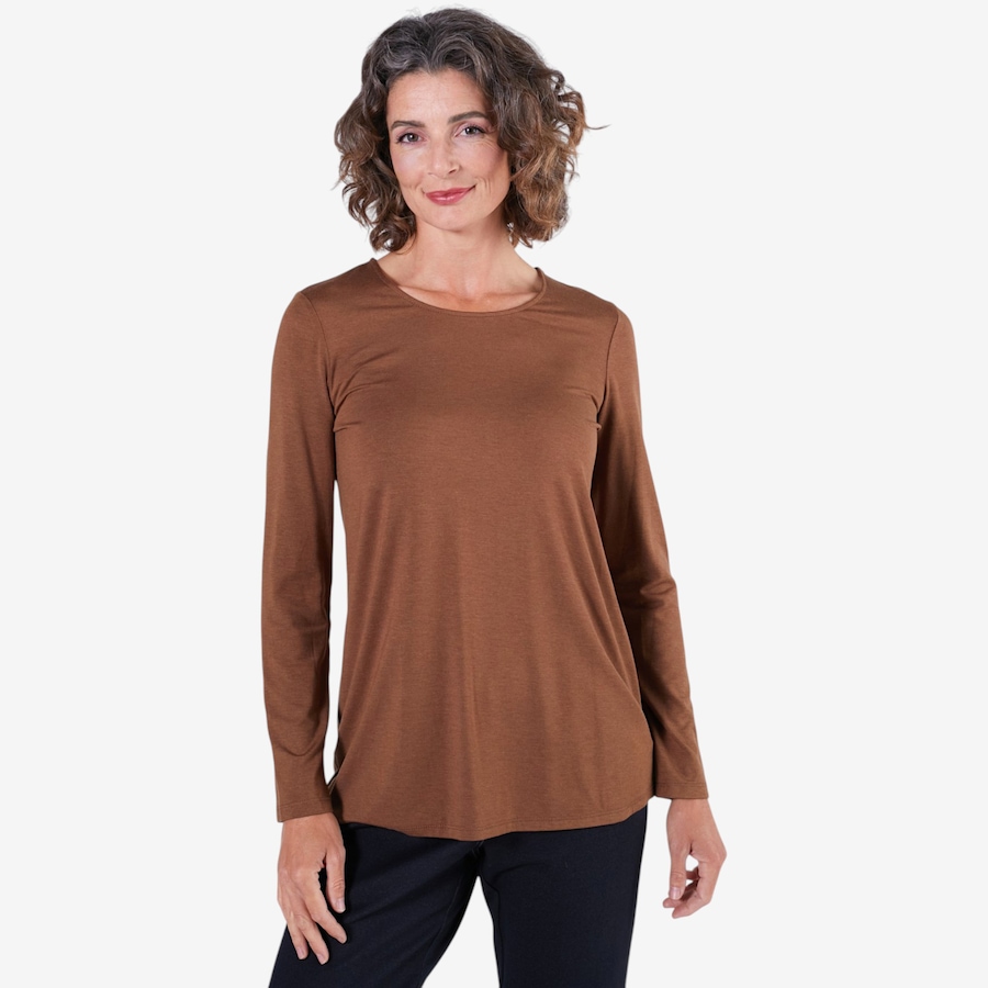 Image 136488_SEPIA.jpg, Product 136-488 / Price $49.99, Mr. Max Essential Long Sleeve Ultra Modal Sarah Top from Mr. Max on TSC.ca's Fashion department