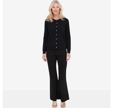 Brian Bailey Gold Button Knit Crew Cardigan